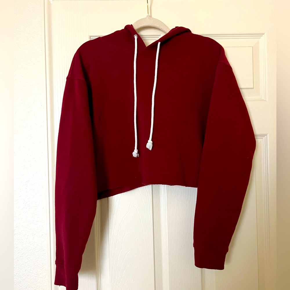 Cropped Maroon Hoodie